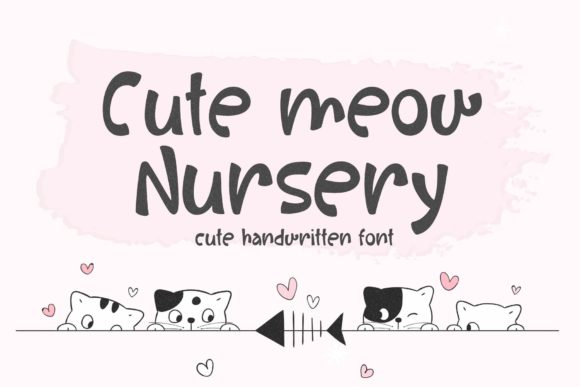Cute Meow Nursery: A Charming Font for Editorial Design